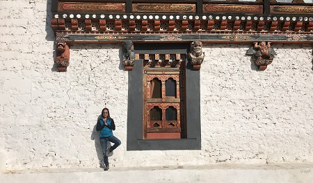 At the Tashichho Dzong in Thimphu