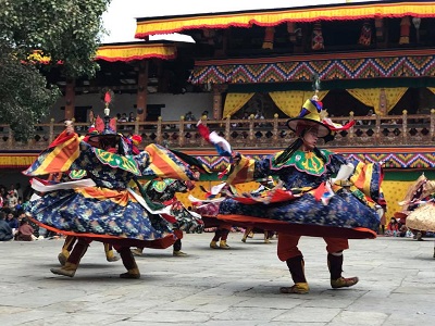 Black Hat dance performed by monks at the Punakha Festival