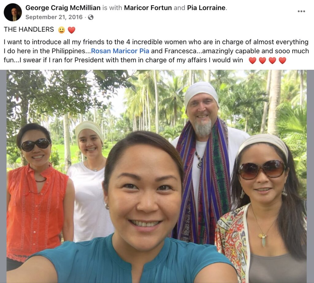 Kirantana Khalsa with Rosan Cruz, Maricor, Pia, and Francesca in the Philippines in September 2016.